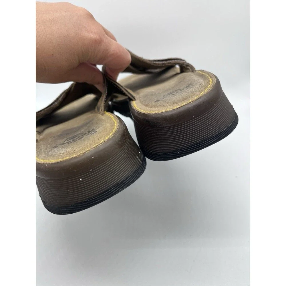 Vintage Doc Martens Brown Leather Criss Cross Slip On Sandal Size 7 #8A53 Dr.